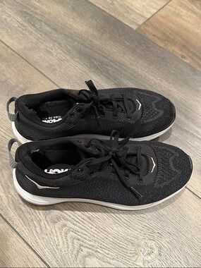 Hoka One One Black and White Women's Knit Sneakers